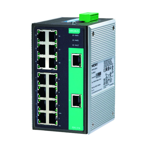 アイ・ビー・エス・ジャパン MOXA 16ポート(RJ45×16) アンマネージド イーサネットスイッチ EDS-316 1台(1個)（直送品）