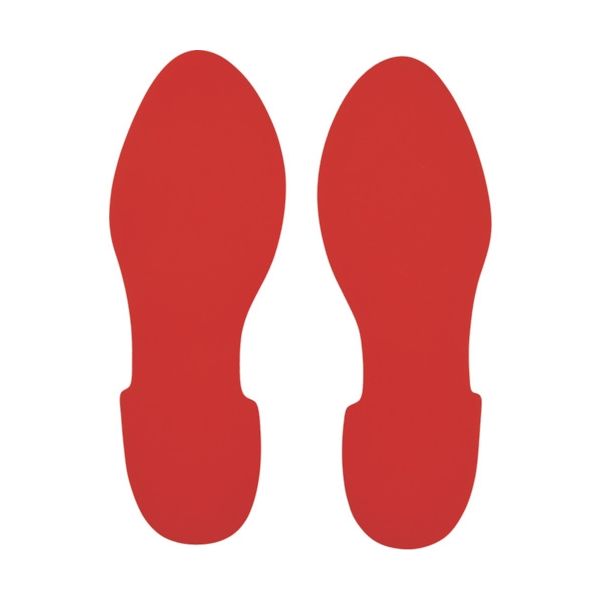 日本緑十字社 緑十字　路面表示ステッカー　足型／赤　２８０×１００ｍｍ　左右各１枚／計２枚組 403003 1組（2枚） 121-1805