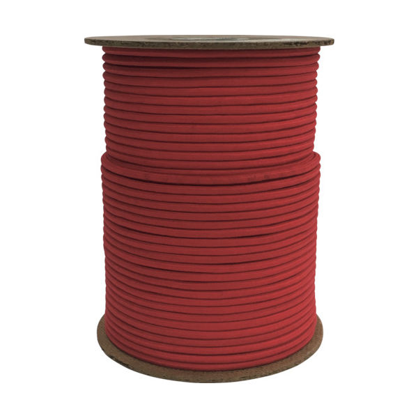 ユタカメイク ゴム タイトゴムロープボビン巻 4.5φ×100m レッド RT-09 1巻 113-3943（直送品）