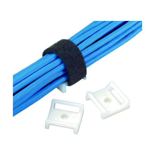 PANDUIT タックタイ用タイマウント ゴム系粘着テープ付ナチュラル100個入 ABMT-A-C 1袋(100個)（直送品）