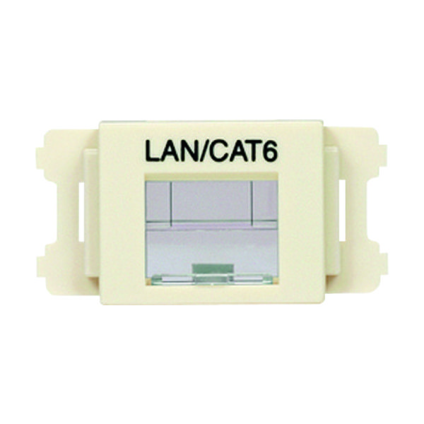 PANDUIT JISプレート用シャッター付きアダプタ オフホワイト LAN・CAT6 (10個入) CMASSP6IW-X 1袋(10個)（直送品）