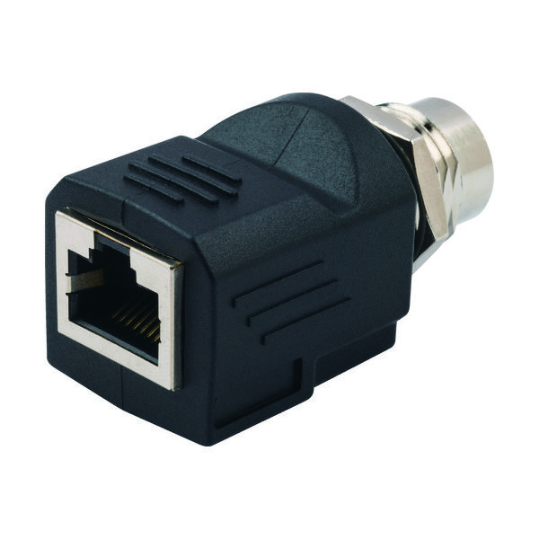 パンドウイット RJ45←→M12（Dコードタイプ）変換アダプタ ICAM12DRJS 828-1527（直送品）