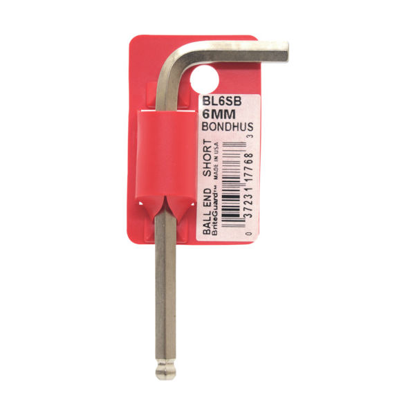 ボンダス 六角棒レンチ ボールポイント・Lーレンチ ショート メッキ 対辺6mm 首下寸法31mm 全長89mm BL6SB 1本（直送品）