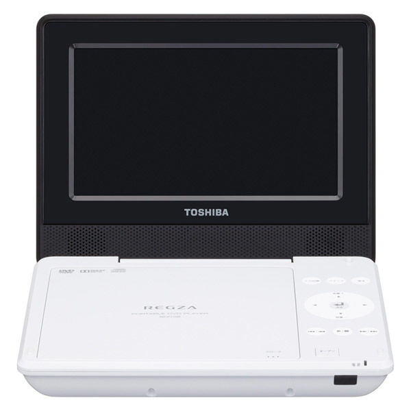 東芝 ポータブルDVDプレーヤー SD-P710SW ホワイト DVD/CD/USB 7インチ リモコン付 AC・内蔵バッテリー