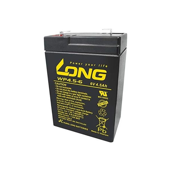 ロング 産業用鉛蓄電池 6V-4.5Ah NP-4.5-6/互換 標準系 WP4.5-6（直送品）