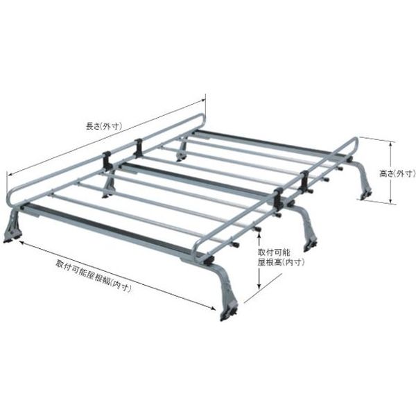 ロッキープラス ルーフキャリア 6本脚 雨ドイ挟み込みタイプ 長さ150cm ZM-301E（直送品）