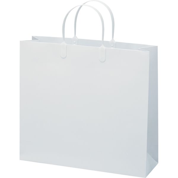 ササガワ 手提げ紙袋 グロス ホワイト M 383671 32-71039 1ケース：50枚（10枚ポリ入×5包）（直送品）