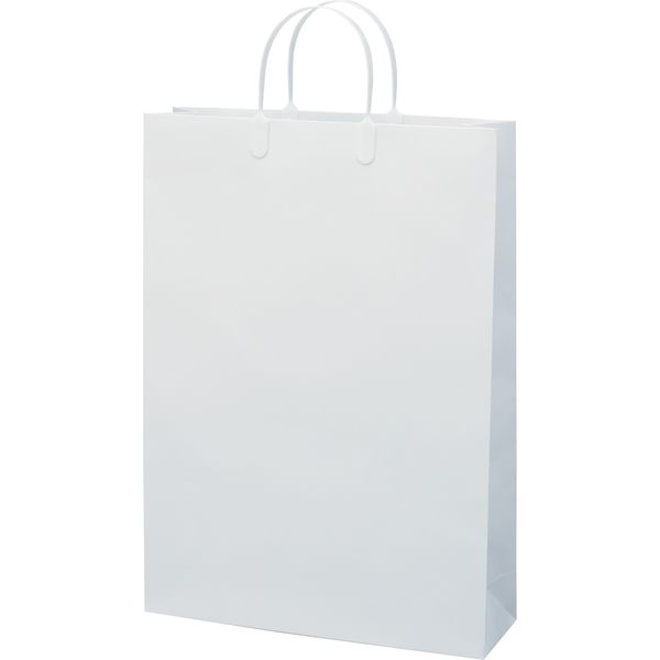 ササガワ 手提げ紙袋 グロス ホワイト L 383681 32-71040 1ケース：50枚（10枚ポリ入×5包）（直送品）