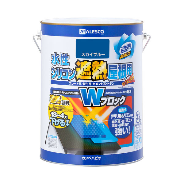 水性シリコン遮熱屋根用 スカイブルー 3L #00377650641030 カンペハピオ（直送品）