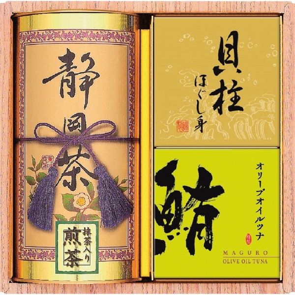 中久 和彩撰 静岡茶・貝柱缶・ツナ缶詰合せ SKM-30 ギフト包装（直送品）