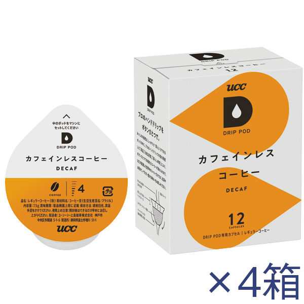 UCC DRIPPOD(ドリップポッド) カフェインレスコーヒー  1セット（12個入×4箱）