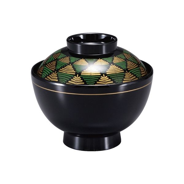 越前椀 朱 蓋付き椀 見返し春秋 4客