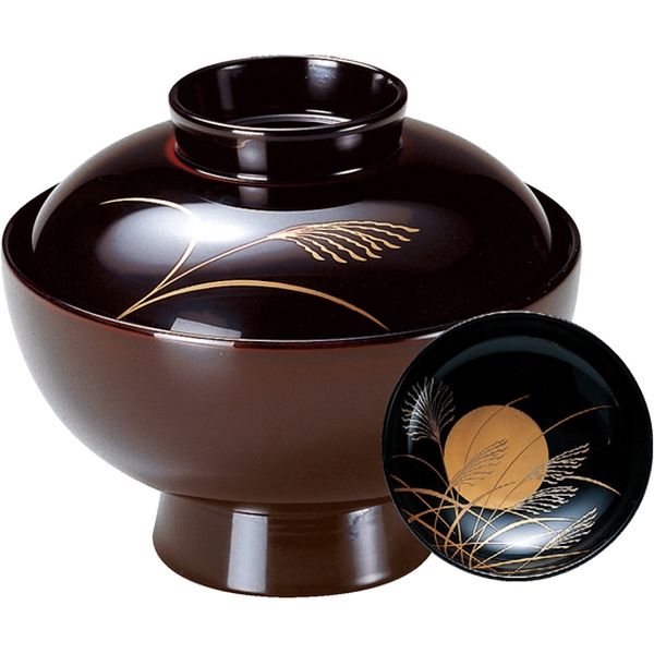 福井クラフト 仙才椀 溜見返しすすき 手塗漆、磨蒔絵 木質 1個