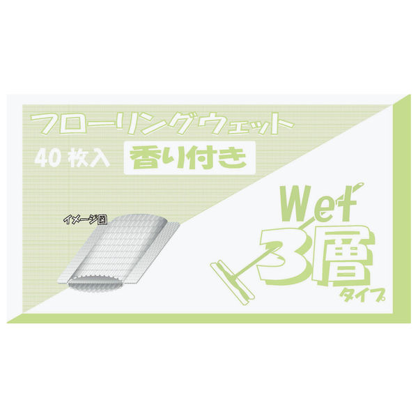 シンメイ フローリングワイパーシート ウェット(香りつき) TY103　1パック(40枚:20枚入×2袋)