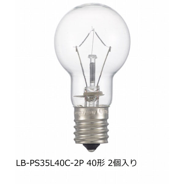 オーム電機（OHM） 長寿命ミニクリプトン電球 40W クリア LB-PS35L36C-2P 1パック（2個入） - アスクル