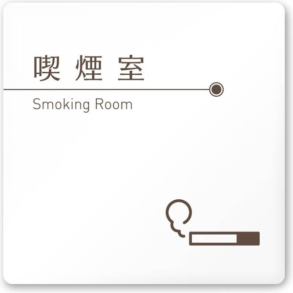 フジタ 飲食向けブラウン A-KM1-0112 喫煙室 平付型アクリル（直送品）