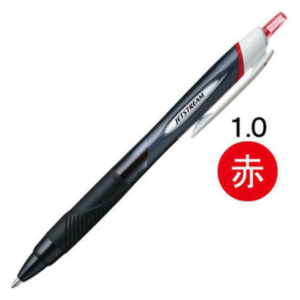 油性ボールペン ジェットストリーム単色 1.0mm 赤 10本 SXN15010.15
