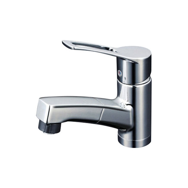 【水栓金具】KVK 洗面用シングルレバー式シャワー付混合栓 KM8001TF 1個（直送品）