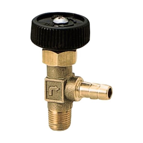 オンダ製作所 アングルミニチュアバルブ R1/8×タケノコφ7 黄銅ハンドル OMV-505-3 1個 267-0496（直送品）