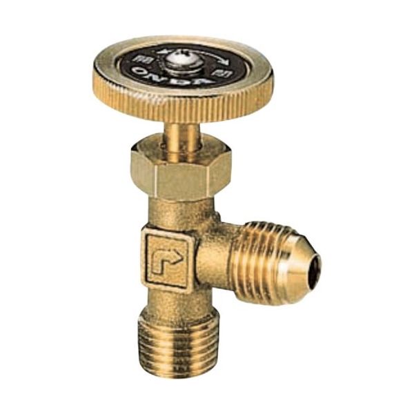 アングルミニチュアバルブ R1/4×45°フレアーR1/4 樹脂ハンドル ホースニップル・フレアーナット付き OMV-662-1 1個（直送品）