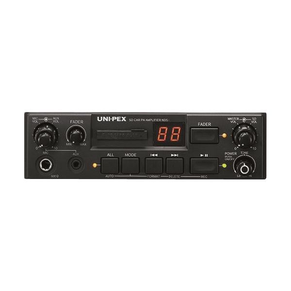 ユニペックス SDレコーダー付車載アンプ 20W 24V用 NDS-204A 1台 268-6000（直送品）