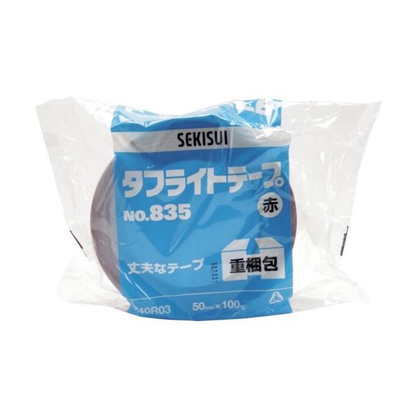 積水化学工業 積水 タフライトテープ#835 50X100 赤 P40R03 1セット(50巻) 158-2812（直送品）