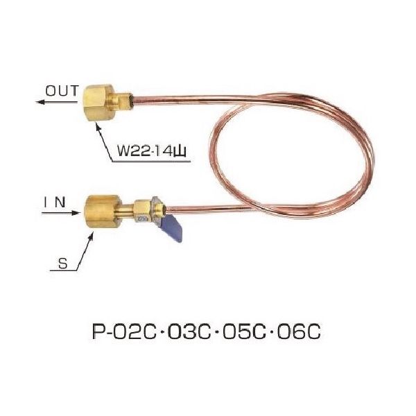 ヤマト産業 YAMATO 銅連結管 Pー05C L=1000 逆止弁付 1個 268-4211（直送品）