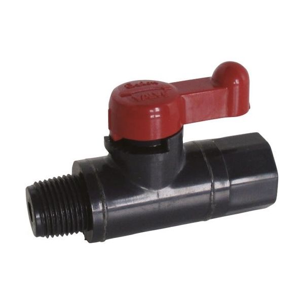 積水化学工業 エスロン ミニボール 本体材質PVC シール材質FKM おねじ3/8 めねじ1/4 6A MV6NGV 1台 209-4888（直送品）