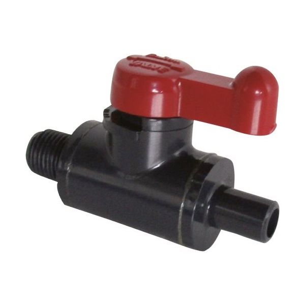 積水化学工業 エスロン ミニボール 本体材質PVC シール材質EPDM おねじ1/4 ストレート 6A MV6OS 1台 210-1141（直送品）