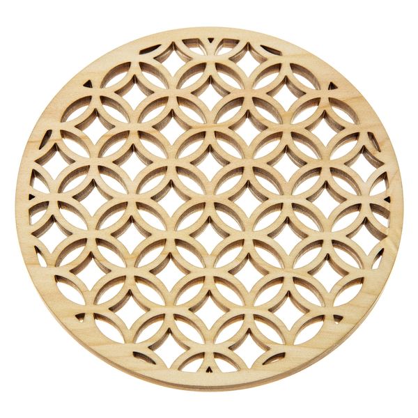 用美 コースター ひのき細密コースター（無塗装)　七宝 [2個入] yub-16252（直送品）