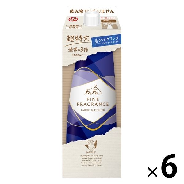 ファーファ ファインフレグランス オム 詰め替え 超特大 1500mL 1箱（6個入） 柔軟剤 NSファーファ