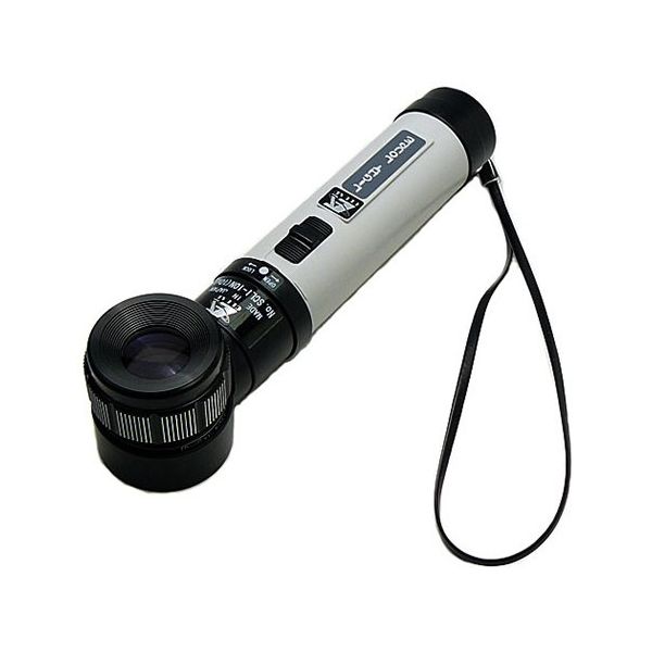 クリアー光学 0.1mm目盛付 ライト付ルーペ