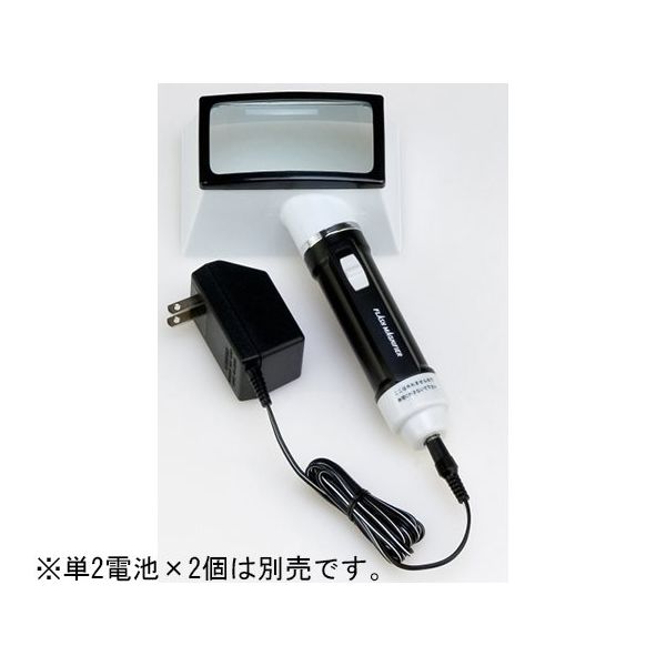 クリアー光学 ライト付ルーペ ガラスレンズ 2.5倍 90×45mm ACアダプター付 CD-504AC 1個 64-5273-19（直送品）