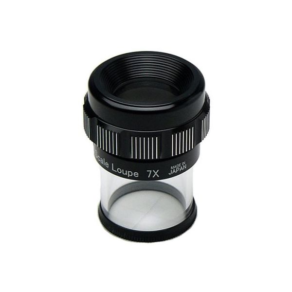 クリアー光学 0.1mm目盛付 スケールルーペ 7倍 21mm 収差補正コートレンズ P-7N 1個 64-5274-85（直送品）