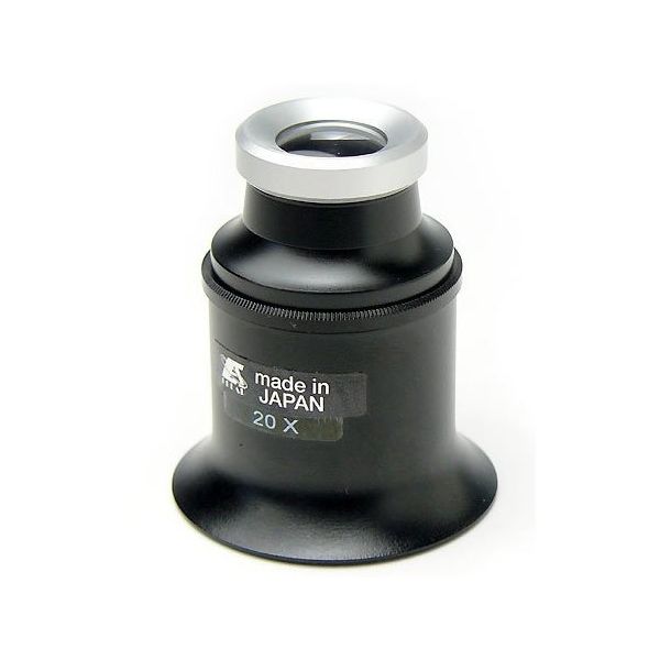クリアー光学 時計見ルーペ 収差補正レンズ 20倍 アルミボディ P-20N 1個 64-5275-36（直送品）