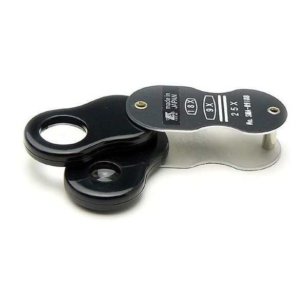 クリアー光学 携帯用ルーペ アルミ 拡大鏡 ガラスレンズ 9倍/18倍/25倍 L-25 1個 64-5274-30（直送品）