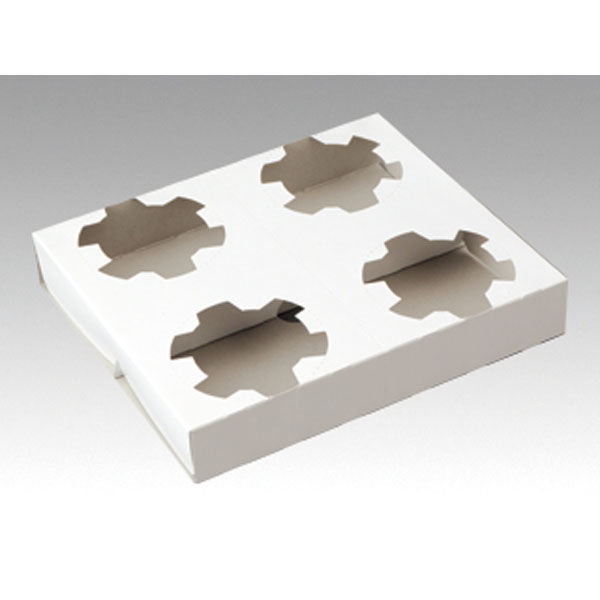 ペーパークラフト カップホルダー 紙カップホルダー4穴 ミシン目付き 00394236 1袋(100個)（直送品）
