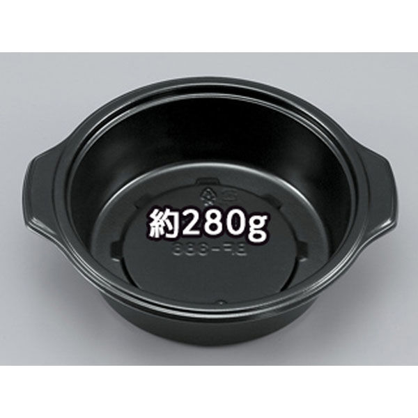シーピー化成 どんぶり容器 デリカ BF-386-A黒本体 0140386100525 1袋(50個)（直送品）