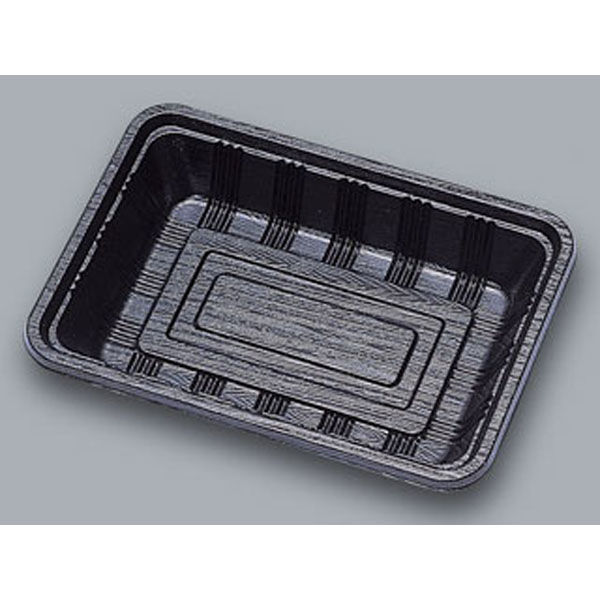 福助工業 弁当容器 LC新 LC-506黒 透明蓋付 0576107 1袋(50個)（直送品）