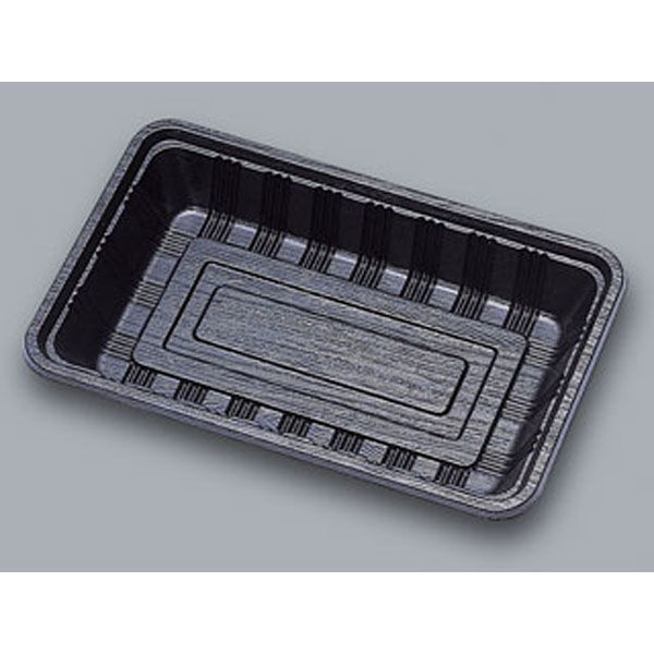 福助工業 弁当容器 LC新 LC-507黒 透明蓋付 0576115 1袋(50個)（直送品）