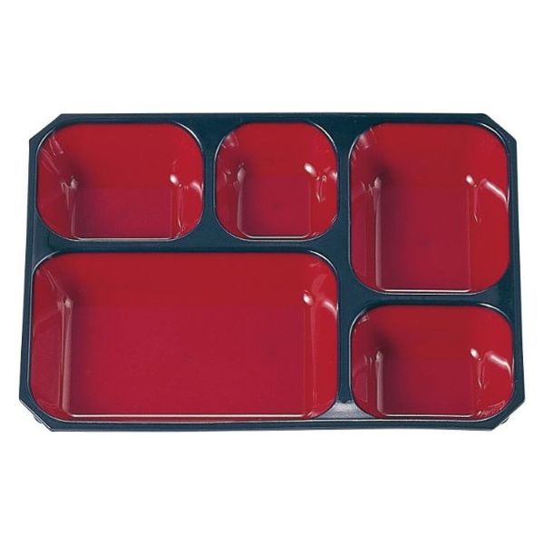 タカギ産業  弁当容器 BW-210C [本体]紺・内赤22 [蓋]紺・格子 1106499 100枚(10枚×10)（直送品）