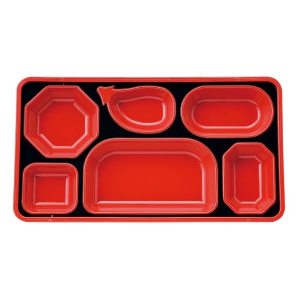 タカギ産業  弁当容器 FW-1100 [本体]黒・内赤40 [蓋]黒・みやこわすれ 1133799 100枚(10枚×10)（直送品）