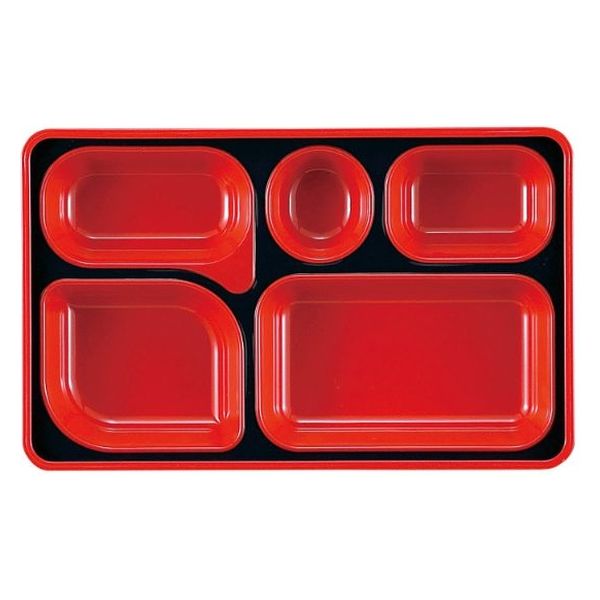 タカギ産業  弁当容器 FW-1300 [本体]黒・内赤40 [蓋]透明・花吹雪(ピンク) 1134699 100枚(10枚×10)（直送品）