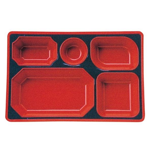 タカギ産業  弁当容器 FW-1200 [本体]紺・内赤40 [蓋]透明・花吹雪(グリーン) 1133999 100枚(10枚×10)（直送品）