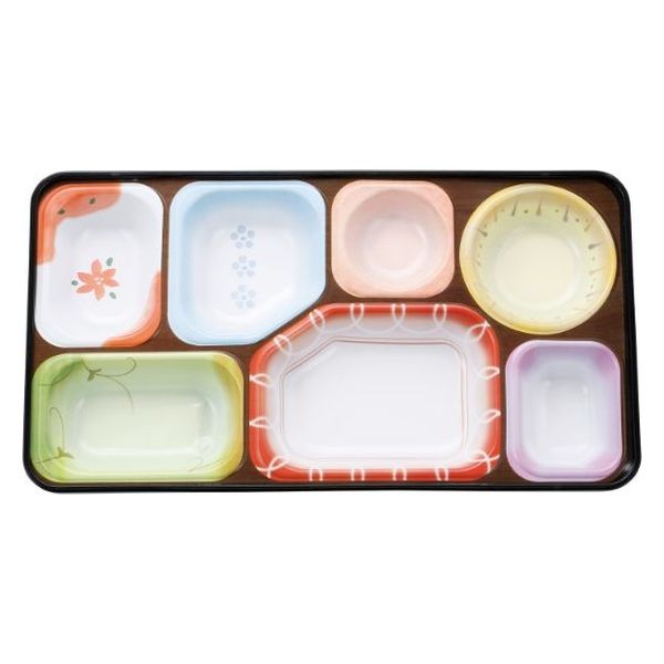 タカギ産業  弁当容器 PR-22 [本体]黒・内A [蓋]透明・花吹雪(ピンク) 1156799 100枚(10枚×10)（直送品）