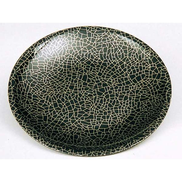 ニシキ 刺身・鮮魚容器 D-25 黒石目ゴールド  2100256150 300枚(25枚×12)（直送品）