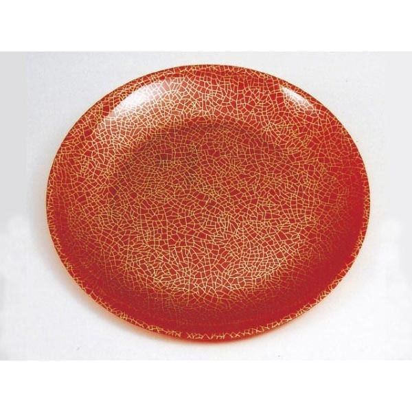 ニシキ 刺身・鮮魚容器 丸皿  D-40 赤石目ゴールド 2100406050 100枚(10枚×10)（直送品）