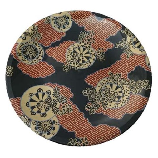 ニシキ 刺身・鮮魚容器 丸皿  D-40 御所車 2100407260 100枚(10枚×10)（直送品）