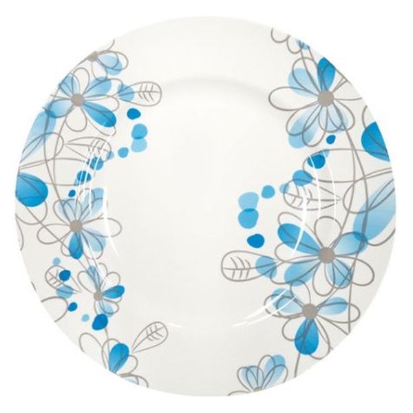 ニシキ 惣菜容器 洋皿(19)フラワーブルー  2103197300 300枚(25枚×12)（直送品）