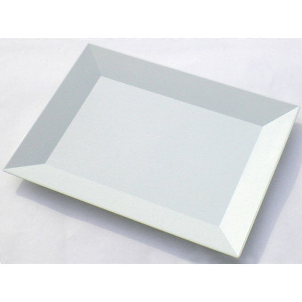 ニシキ 寿司容器 角皿(大)白磁  2131850300 80枚(10枚×8)（直送品）